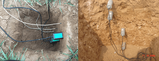 墒情自(zì)動監測(cè)儀器(qì)安裝現場二(èr) 墒情自動監(jiān)測儀器安(ān)裝現場二